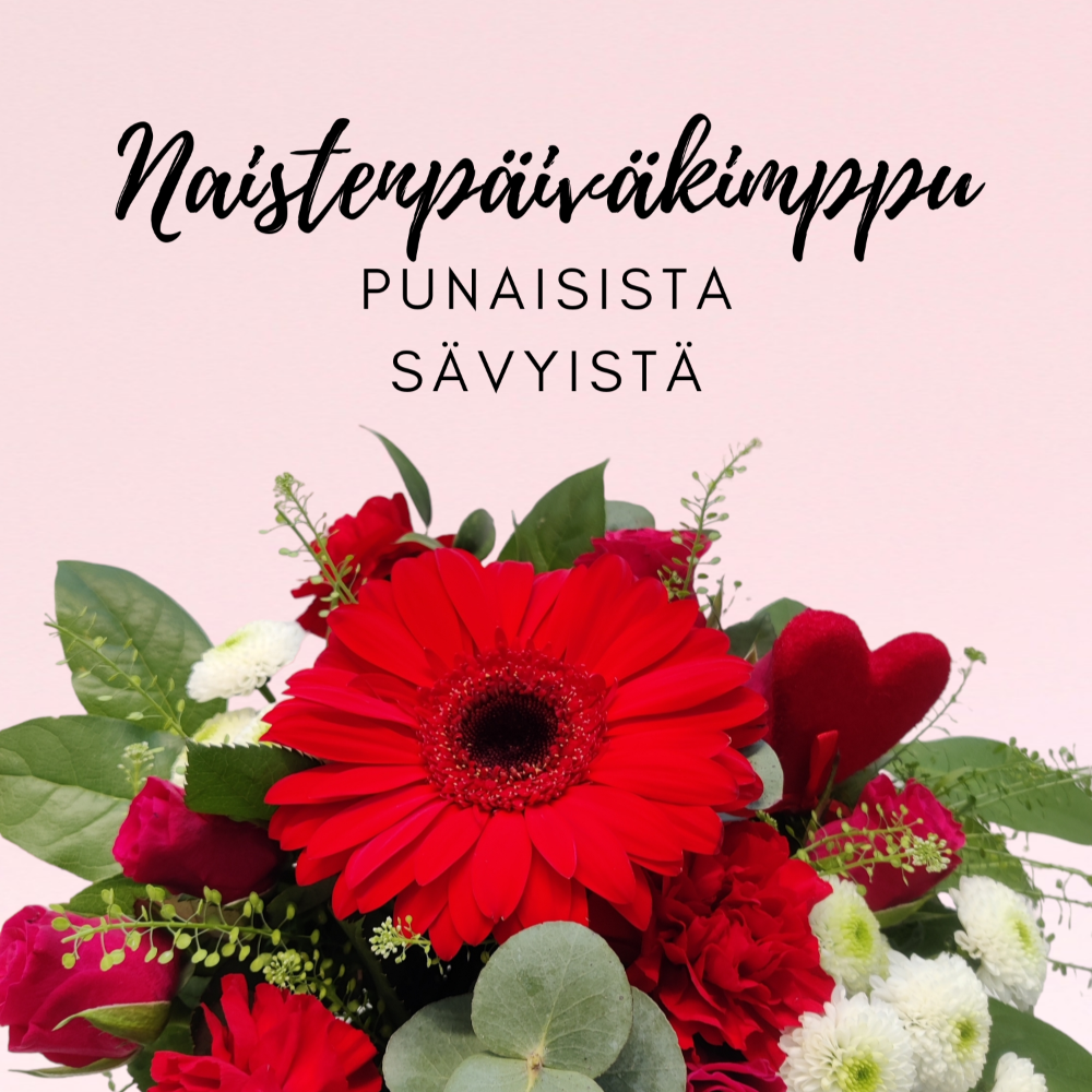 Naistenpäiväkimppu punainen